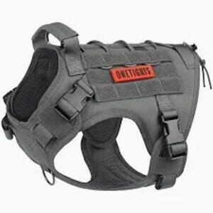 OneTigris FIRE WATCHER 2.0 No Pull Dog Harness, Grey, Medium: 24 to 32-in chest